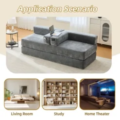 NicBex Modern Folding Chenille Futon Sofa Bed With Sleeping Mattress & Pillows,Convertible Floor Sleeper Couch For Living Room,Apartment 12 NicBex Modern Folding Chenille Futon Sofa Bed With Sleeping Mattress & Pillows,Convertible Floor Sleeper Couch For Living Room,Apartment -Nicbex GUEST 434a9102 335d 4073 8c9f 7e7b51035409