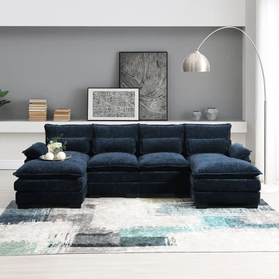 NicBex Modern U-Shaped Sectional Sofa Couch With Double Chaise Lounge, Chenille Upholstery For Living Room/Apartment 8 NicBex Modern U-Shaped Sectional Sofa Couch With Double Chaise Lounge, Chenille Upholstery For Living Room/Apartment - Image 6