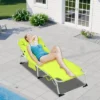 NicBex 3-in-1 Heavy Duty Folding Chaise Lounge, Lay Flat Tanning Chair With Face Hole, 5-Position Adjustable, Portable For Beach, Pool, Yellow