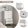 NicBex Modern 5-Drawer White Bedroom Dressers With Solid Wood Legs,Chest Of Drawers For Bedroom,Entryway,Wooden Dresser Chest