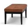 NicBex Modern Rectangular Tufted Pouf Ottoman, Contemporary Entryway Bench With Wood Framed Base And Legs For Bedroom, Living Room, Dark Brown