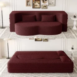 NicBex Modern Floor Convertible Sofa Bed Loveseat Couch With Pillows,Upholstered Futon Sofa For Living Room,Bedroom 20 NicBex Modern Floor Convertible Sofa Bed Loveseat Couch With Pillows,Upholstered Futon Sofa For Living Room,Bedroom -Nicbex GUEST 46179609 bd24 4780 afa9 72ef2e83c0d5