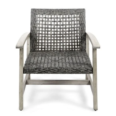 NicBex Set Of 2 Antique-Style Wicker Club Chair, Weather-Resistant Outdoor Dining Chairs With Acacia Wood & Wicker, Gray 14 NicBex Set Of 2 Antique-Style Wicker Club Chair, Weather-Resistant Outdoor Dining Chairs With Acacia Wood & Wicker, Gray - Image 12