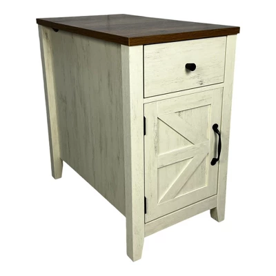 NicBex Wood Nightstand With Charging Station,Farmhouse Night Stand With Barn Door&Drawer,Bedside Table With USB Ports For Bedroom Furniture 8 NicBex Wood Nightstand With Charging Station,Farmhouse Night Stand With Barn Door&Drawer,Bedside Table With USB Ports For Bedroom Furniture - Image 6