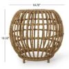 NicBex 19.7"/29.5" Wicker Outdoor Side Table,Woven Round End Table With Open Structure,Patio Table For Deck,Garden,Pool,Outdoor Furniture,Light Brown