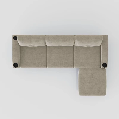 NicBex 3-Seater Linen Sofa Couch With Removable Storage Ottoman & Cup Holders,Upholstered Sleeper Sofa For Living Room,Bedroom 5 NicBex 3-Seater Linen Sofa Couch With Removable Storage Ottoman & Cup Holders,Upholstered Sleeper Sofa For Living Room,Bedroom - Image 3