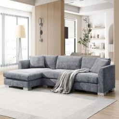 NicBex Couches For Living Room 119" Oversized Sectional Sofa L-shaped Luxury Chenille Upholstered Sofa Couch With Chaise And 2 Free Pillows 9 NicBex Couches For Living Room 119" Oversized Sectional Sofa L-shaped Luxury Chenille Upholstered Sofa Couch With Chaise And 2 Free Pillows -Nicbex GUEST 49a8e87d 8da7 4a03 b88f c1bcd72cfaac