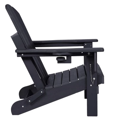 NicBex Wooden Outdoor Folding Chair With Dual Cup Holder, Patio Chair Composite Adirondack Chair For Terrace, Beach 6 NicBex Wooden Outdoor Folding Chair With Dual Cup Holder, Patio Chair Composite Adirondack Chair For Terrace, Beach - Image 4