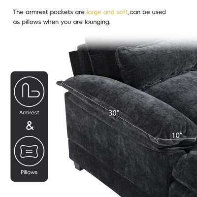 NicBex Modern U-Shaped Sectional Sofa Couch With Double Chaise Lounge, Chenille Upholstery For Living Room/Apartment 5 NicBex Modern U-Shaped Sectional Sofa Couch With Double Chaise Lounge, Chenille Upholstery For Living Room/Apartment - Image 3
