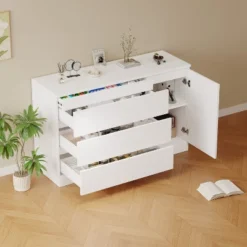 NicBex Modern 3-Drawer White Bedroom Dressers With Hidden Cabinet,Chest Of Drawers For Bedroom,Entryway,Wooden Dresser Chest 8 NicBex Modern 3-Drawer White Bedroom Dressers With Hidden Cabinet,Chest Of Drawers For Bedroom,Entryway,Wooden Dresser Chest -Nicbex GUEST 4b2d558d 5b54 4978 ad88 fabd7dd5c523