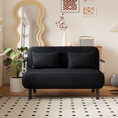 NicBex 3 Folding Sofa Beds Velvet Couch Chair To Bed Convertible For Adults With Adjustable Backrest And 2 Pillows 8 NicBex 3 Folding Sofa Beds Velvet Couch Chair To Bed Convertible For Adults With Adjustable Backrest And 2 Pillows - Image 6