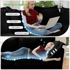 NicBex Modern Corduroy Deep Seat Single Sofa With Back Cushion & Throw Pillows, Comfortable Futon Couch For Living Room & Bedroom 13 NicBex Modern Corduroy Deep Seat Single Sofa With Back Cushion & Throw Pillows, Comfortable Futon Couch For Living Room & Bedroom -Nicbex GUEST 4dba852f 7a11 4fe3 be4b 5c793b0cbe2f