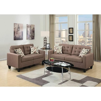 NicBex Couches For Living Room 2pc Sofa Set Polyfiber Tufted Upholstered Solid Pine Loveseat Sofa Couch With Pillows 9 NicBex Couches For Living Room 2pc Sofa Set Polyfiber Tufted Upholstered Solid Pine Loveseat Sofa Couch With Pillows - Image 7