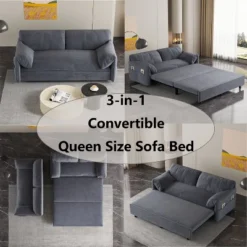 NicBex Velvet Loveseat Sofa Modern Convertible Pull-Out Sofa Bed With Side Storage For Living Room,Apartment,Gray 9 NicBex Velvet Loveseat Sofa Modern Convertible Pull-Out Sofa Bed With Side Storage For Living Room,Apartment,Gray -Nicbex GUEST 4e8a71a0 93d6 433b a964 241aaf9cca1a