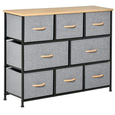NicBex 8 Drawers Dresser For Bedroom,Fabric Dresser With Wooden Platform,Dressers For Kids Room,Living Room,Entry And Hallway,Brown+Light Gray 7 NicBex 8 Drawers Dresser For Bedroom,Fabric Dresser With Wooden Platform,Dressers For Kids Room,Living Room,Entry And Hallway,Brown+Light Gray - Image 5