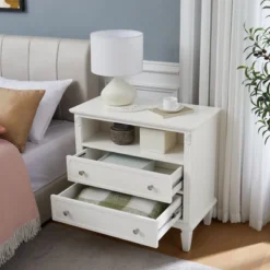 NicBex Nightstand With Charging Station,Side Table With USB Ports&Outlets,Night Stand With Drawers&Open Shelf,Fluted Pilasters End Table For Bedroom 15 NicBex Nightstand With Charging Station,Side Table With USB Ports&Outlets,Night Stand With Drawers&Open Shelf,Fluted Pilasters End Table For Bedroom -Nicbex GUEST 51835a97 b405 4ef3 bc42 82dd4eef339a