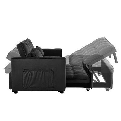 NicBex 3-in-1 Sofa Bed With Adjustable Backrest,Pull-Out Couch Bed With Pockets,Convertible Loveseat With Pillows,Sleeper Sofa For Living Room 6 NicBex 3-in-1 Sofa Bed With Adjustable Backrest,Pull-Out Couch Bed With Pockets,Convertible Loveseat With Pillows,Sleeper Sofa For Living Room - Image 4