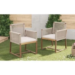 NicBex Polyester Patio Dining Chairs Set Of 2,Outdoor Chairs With Rope Design Back And Arms,Kitchen Chairs For Dining Room,Backyard -Nicbex GUEST 52acd27a f2b8 4c42 99b1 13257e878b7a