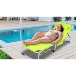 NicBex 3-in-1 Heavy Duty Folding Chaise Lounge, Lay Flat Tanning Chair With Face Hole, 5-Position Adjustable, Portable For Beach, Pool, Yellow 11 NicBex 3-in-1 Heavy Duty Folding Chaise Lounge, Lay Flat Tanning Chair With Face Hole, 5-Position Adjustable, Portable For Beach, Pool, Yellow -Nicbex GUEST 52c7b473 ade0 4c49 9f9f 47e0dc872ed3