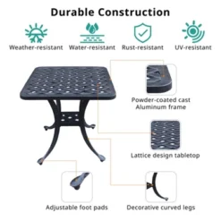 NicBex Modern 21" Square Outdoor Side End Table With Storage,Patio Aluminum Outdoor Patio Coffee Table For Garden,Poolside 10 NicBex Modern 21" Square Outdoor Side End Table With Storage,Patio Aluminum Outdoor Patio Coffee Table For Garden,Poolside -Nicbex GUEST 52dfaec7 2056 4337 899e 8efe6b57c277 1