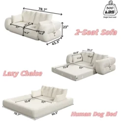 NicBex Human Dog Bed Foldable Sofa Bed Loveseat Couch With Pillows,Upholstered Futon Sofa For Living Room,Bedroom -Nicbex GUEST 5485fdf6 9059 4b37 a0e1 10dfd16afef3