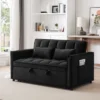 NicBex Convertible Sofa Bed Loveseat Couch With Storage & Detachable Backs,Upholstered Velvet Sleeper Sofa For Living Room,Bedroom