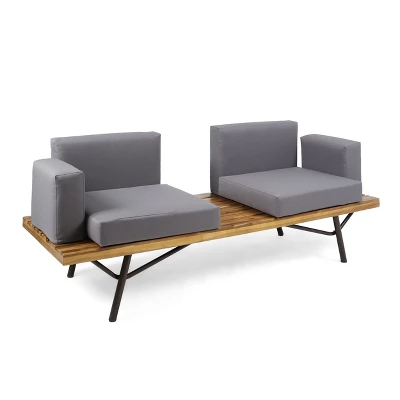 Modern Canago Outdoor Industrial Loveseat With Coffee Sofa-Christopher Knight Home 7 Modern Canago Outdoor Industrial Loveseat With Coffee Sofa-Christopher Knight Home - Image 5