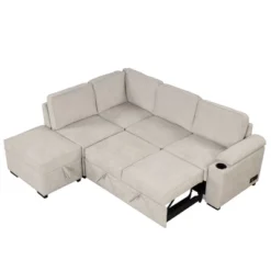 NicBex Modern 84.75" Pull Out Sofa Bed Velvet Convertible Sleeper Sofa With Storage Ottoman For Living Room -Nicbex GUEST 56e7d1d1 cef7 4149 8001 f12cd0436f0f