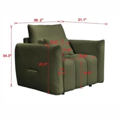 NicBex Couches For Living Room 38.1" Cloud Single Sofa Chair Teddy Fabric Upholstered 1-seat Modern Lounge Chair Sofa With A Pillow -Nicbex GUEST 574d03b9 8329 4259 8a55 cb69fa79b755