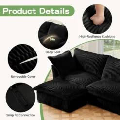 NicBex Modern Corduroy Deep Seat Single Sofa With Back Cushion & Throw Pillows, Comfortable Futon Couch For Living Room & Bedroom 14 NicBex Modern Corduroy Deep Seat Single Sofa With Back Cushion & Throw Pillows, Comfortable Futon Couch For Living Room & Bedroom -Nicbex GUEST 57898ef3 8019 4f7d 9348 cb4a53454fe3