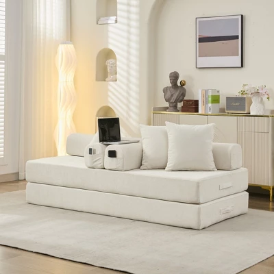 NicBex Folding Mattress Floor Sofa Bed With Convertible Foldable Design,2-Seater Futon Couch Sleeper Sofa For Living Room,Bedroom 2 NicBex Folding Mattress Floor Sofa Bed With Convertible Foldable Design,2-Seater Futon Couch Sleeper Sofa For Living Room,Bedroom