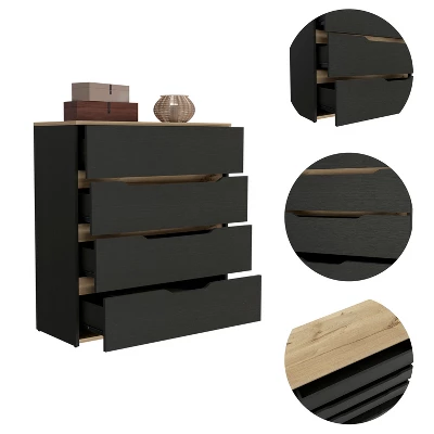 NicBex 4 Drawers Dresser For Bedroom,Dressers With Light Oak Wooden Top,Modern Freestanding Dresser,Storage Dresser For Bedroom 5 NicBex 4 Drawers Dresser For Bedroom,Dressers With Light Oak Wooden Top,Modern Freestanding Dresser,Storage Dresser For Bedroom - Image 3