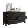 NicBex 6 Drawer Double Dresser For Bedroom,Modern Style Drawers With Black Metal Pulls,Dressers For Kids Room,Living Room,Entry And Hallway
