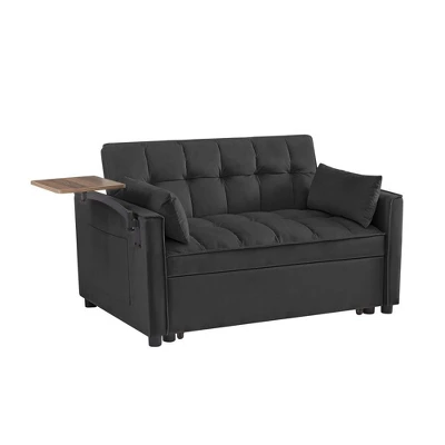 NicBex Convertible Sofa Bed,Velvet Loveseat Sofa With 3-Position Reclining Back And Plush Tufted Design For Bedroom,Living Room 5 NicBex Convertible Sofa Bed,Velvet Loveseat Sofa With 3-Position Reclining Back And Plush Tufted Design For Bedroom,Living Room - Image 3