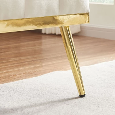 NicBex Teddy Fabric Loveseat Sofa Modern Upholstered Loveseat Couch With Metal Legs Small Tufted Sofa Couch For Bedroom,Living Room 6 NicBex Teddy Fabric Loveseat Sofa Modern Upholstered Loveseat Couch With Metal Legs Small Tufted Sofa Couch For Bedroom,Living Room - Image 4