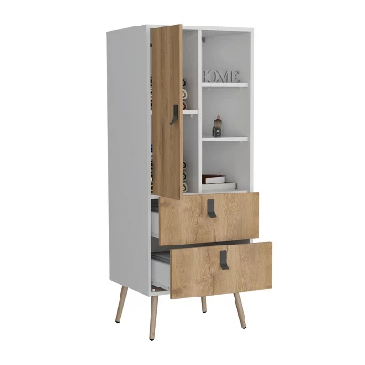 NicBex 2 Drawers Dresser For Bedroom With 4 Shelves,Chest Of Drawers With Metal Handles,Storage Dressers For Bedroom 5 NicBex 2 Drawers Dresser For Bedroom With 4 Shelves,Chest Of Drawers With Metal Handles,Storage Dressers For Bedroom - Image 3