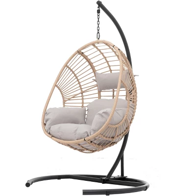 NicBex Indoor Outdoor Hanging Egg Chair With Cushion And C Type Base For Patio Bedroom Porch Garden 7 NicBex Indoor Outdoor Hanging Egg Chair With Cushion And C Type Base For Patio Bedroom Porch Garden - Image 5