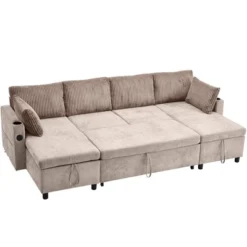 NicBex Modern 111.8" Pull Out Sofa Bed Chenille Convertible Sleeper Sofa With Hidden Storage For Living Room -Nicbex GUEST 5e58afe5 b65b 474d b8de 5df65c2d4315