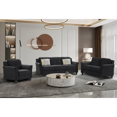 NicBex 3 Seater Sofa Couch With Soft Cushion Modern 74.9 Inch Comfy Couch With Tufted Button Back For Living Room 6 NicBex 3 Seater Sofa Couch With Soft Cushion Modern 74.9 Inch Comfy Couch With Tufted Button Back For Living Room - Image 4