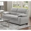 NicBex Loveseat Sofa Mid-Century Modern 1pc Loveseat With Tufted Button Back And Wood Frame 2 Seater Sofa Couch For Living Room,Bedroom,Gray