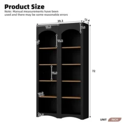 NicBex Modern Freestanding Bookshelves Pantry Cabinet With 5 Tier Adjustable Shelves,Display Bar Buffet Cabinet For Hallways,Living Room,Kitchen -Nicbex GUEST 6183c982 6ba1 41eb 9fe9 ed9ea4c49146