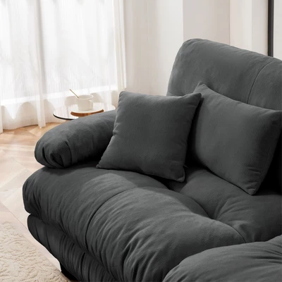 NicBex Couches For Living Room 2-Seater Sofa Cloud Couch Comfort Chenille Upholstered Sofa 2 Lumbar Pillows And 2 Throw Pillows For Bedroom 4 NicBex Couches For Living Room 2-Seater Sofa Cloud Couch Comfort Chenille Upholstered Sofa 2 Lumbar Pillows And 2 Throw Pillows For Bedroom - Image 2