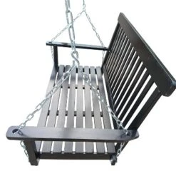 NicBex Porch Swing With Chains,Outdoor Swing Chair With Armrests,Rust-Resistant Hanging Chair In Fir Wood,Swing Sets For Backyard,Garden,Porch,Black -Nicbex GUEST 648dde8d 7689 4fa6 8a82 8e39159e0735
