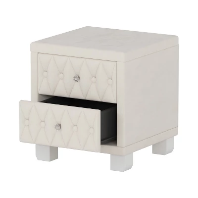 NicBex Modern Nightstand With Drawers,Velvet Bedside Table With Crystal Knobs,Night Stand With Button-Tufted,Side Table For Bedroom,Living Room 3 NicBex Modern Nightstand With Drawers,Velvet Bedside Table With Crystal Knobs,Night Stand With Button-Tufted,Side Table For Bedroom,Living Room