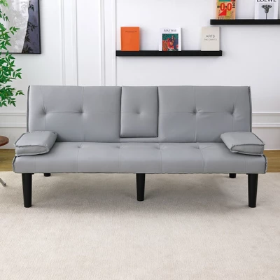 NicBex Convertible Sofa Bed,67" Modern Futon Sofa Bed With Cup Holder,Sleeper Couch For Small Spaces,Apartments & Offices 9 NicBex Convertible Sofa Bed,67" Modern Futon Sofa Bed With Cup Holder,Sleeper Couch For Small Spaces,Apartments & Offices - Image 7