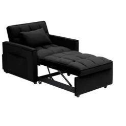 NicBex 3-in-1 Convertible Sleeper Chair,Folding Sofa Bed With Adjustable Back,Couches With Traditional Design For Living Room,Black/Dark Gray/White -Nicbex GUEST 65226ec3 aeb7 4aa3 bc3d 9c492ea4be33