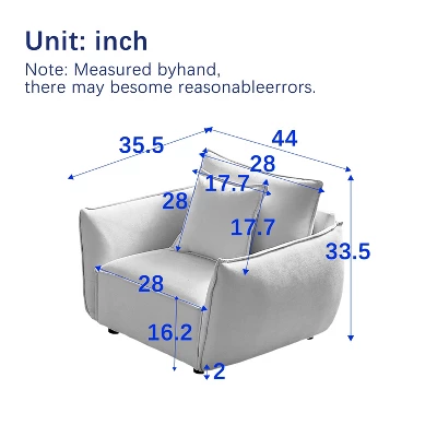 NicBex Couches For Living Room 44" Minimalist Sofa Upholstered Armchair Sofa With Padded Seat And Back For Office Room, Light Green 3 NicBex Couches For Living Room 44" Minimalist Sofa Upholstered Armchair Sofa With Padded Seat And Back For Office Room, Light Green