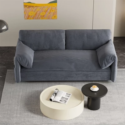 NicBex Velvet Loveseat Sofa Modern Convertible Pull-Out Sofa Bed With Side Storage For Living Room,Apartment,Gray 3 NicBex Velvet Loveseat Sofa Modern Convertible Pull-Out Sofa Bed With Side Storage For Living Room,Apartment,Gray