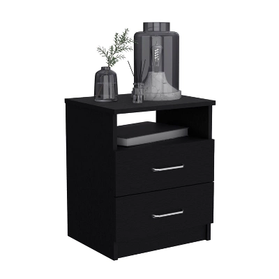 NicBex 20" Modern Nightstand With 2 Drawers,Wooden Night Stand With Open Shelf,Bedside Table With Storage For Bedroom,Living Room 5 NicBex 20" Modern Nightstand With 2 Drawers,Wooden Night Stand With Open Shelf,Bedside Table With Storage For Bedroom,Living Room - Image 3