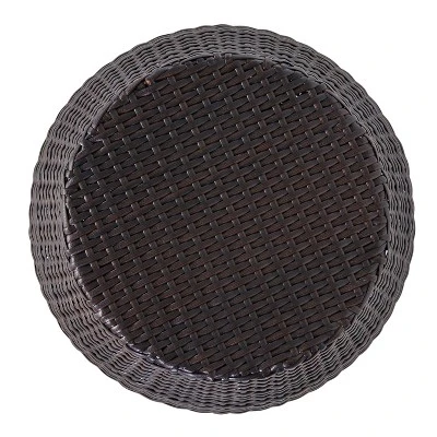 NicBex 19.25" Round Patio Rattan Side End Table With Iron Frame,Modern Weather-Resistant Outdoor End Table For Garden & Deck 4 NicBex 19.25" Round Patio Rattan Side End Table With Iron Frame,Modern Weather-Resistant Outdoor End Table For Garden & Deck - Image 2